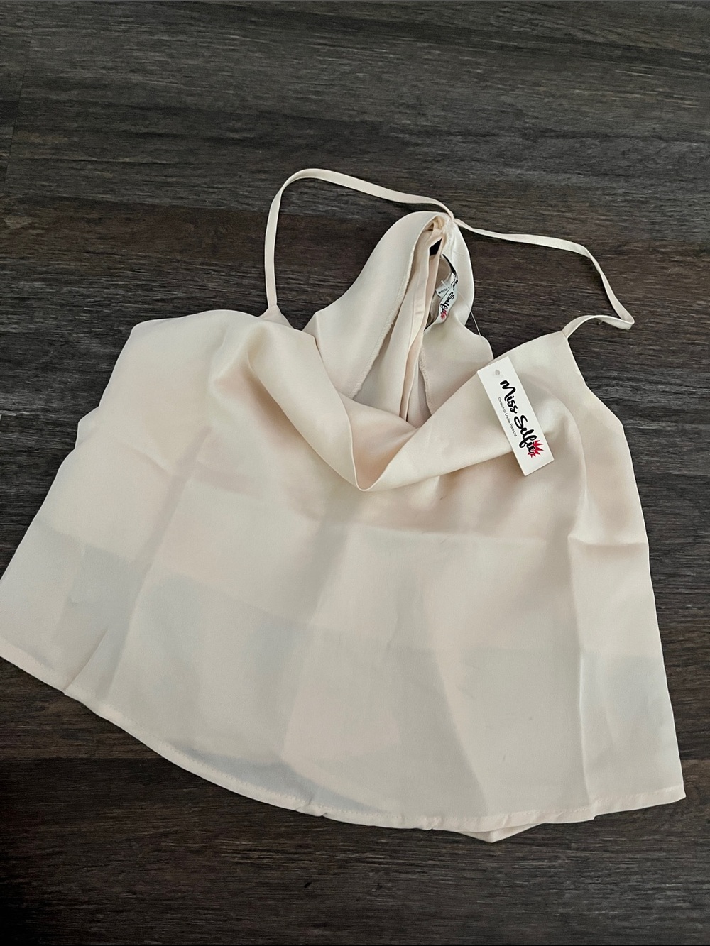 Miss Selfridge Pale Cream Satin Cowl Neck Cami